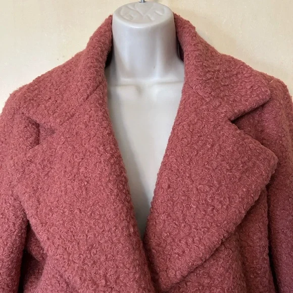 Sam Edelman Women's Cozy Sherpa Jacket in Dusty Rose size S - Picture 2 of 12